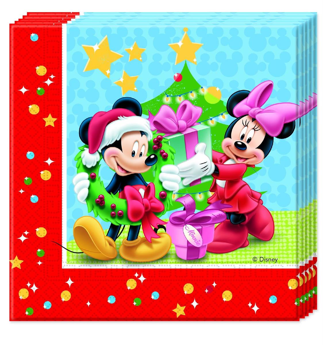 Mickey Christmas - 20 Two-Ply Paper Napkins 33x33cm