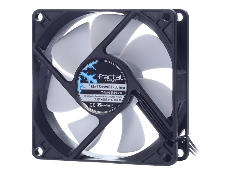 Fractal Design Silent Series R3 80 mm Computergehäuse Ventilator 8 cm Schwarz, Weiß