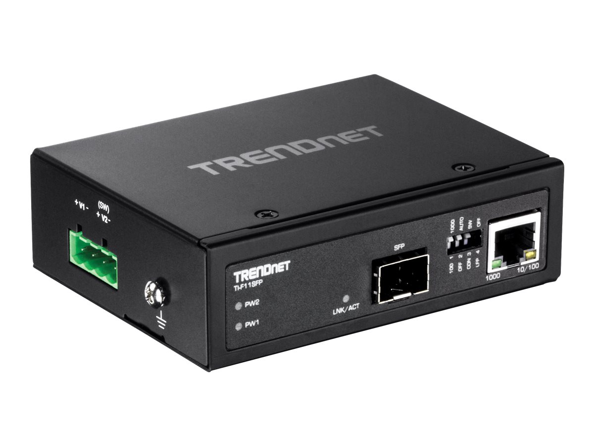 Trendnet TI-F11SFP Netzwerk Medienkonverter 1000 Mbit/s Schwarz