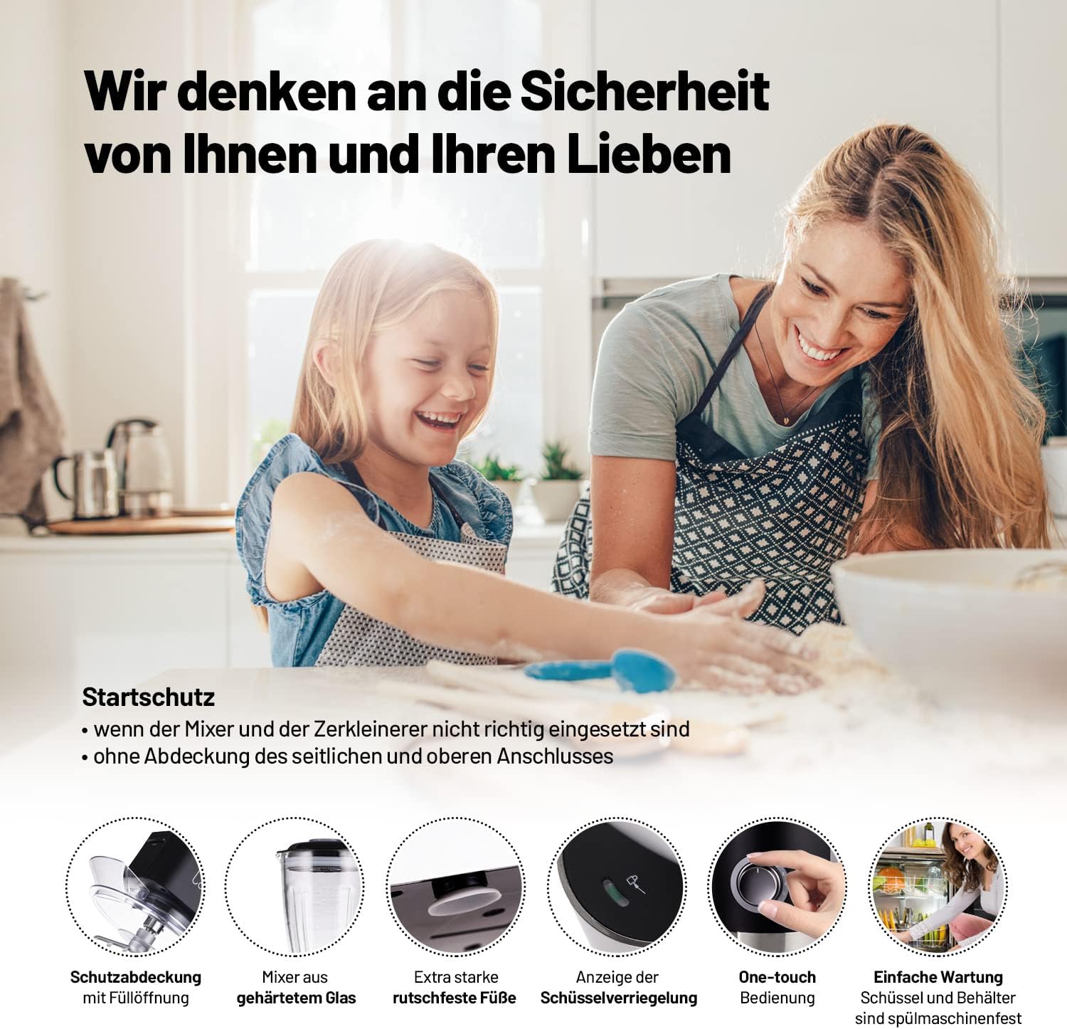 Lauben Küchenmaschine 5.5L 1200BC mit Zubehör schwarz retail Lauben Küchenmaschine 5.5L 1200BC mit Zubehör schwarz retail