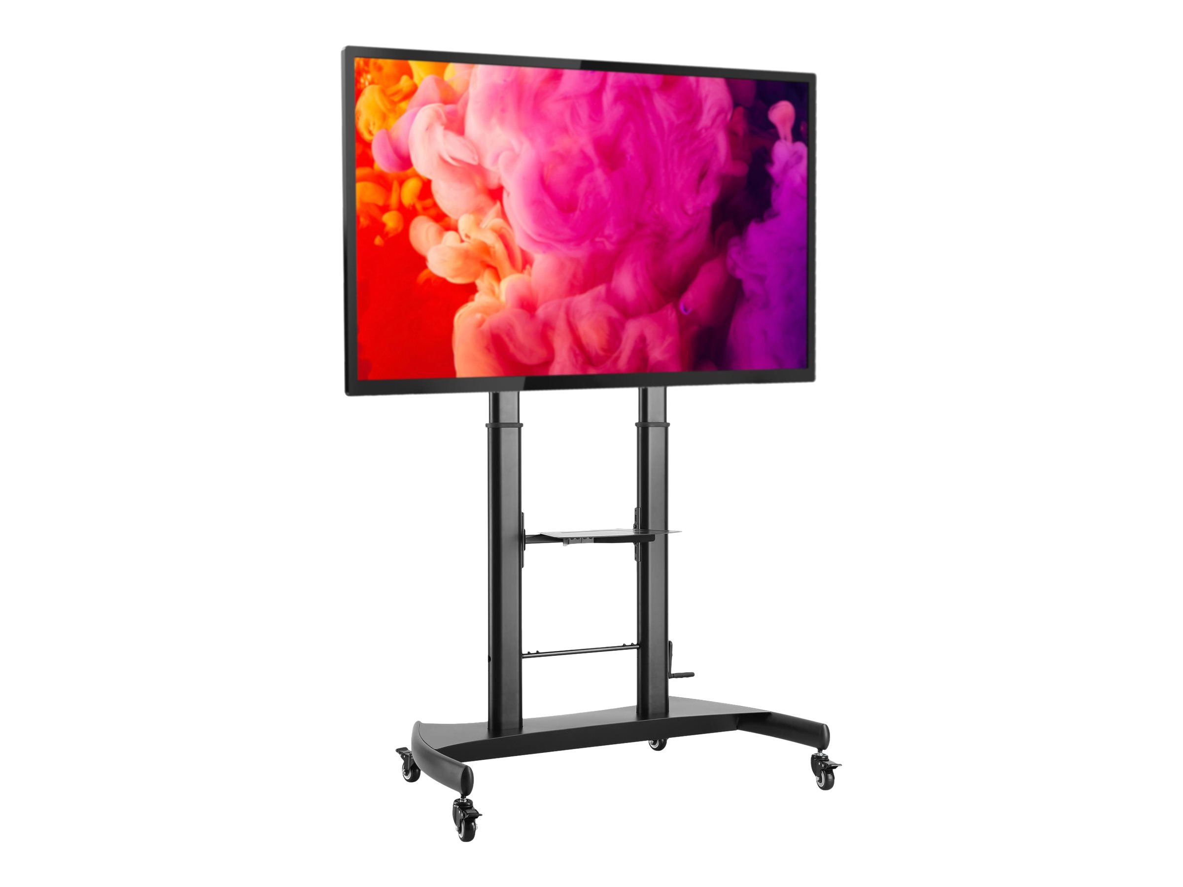 Techly cart 100 - Wagen - für TV / AV-System - Stahl - Schwarz - Bildschirmgröße: 152.4-254 cm (60"-100")