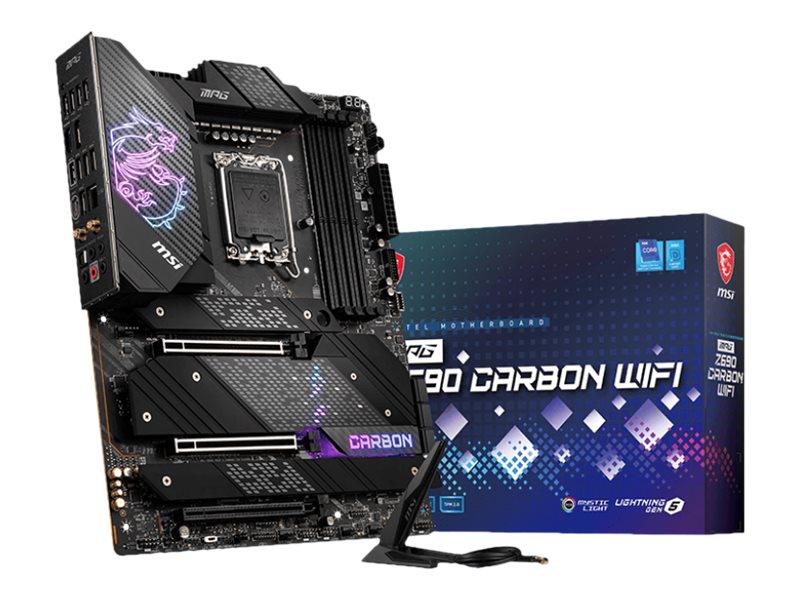 MSI MPG Z690 CARBON WIFI - Motherboard - ATX - LGA1700-Sockel - Z690 Chipsatz - USB-C Gen2, USB 3.2 Gen 1, USB 3.2 Gen 2, USB-C Gen 2x2 - 2.5 Gigabit LAN, Wi-Fi, Bluetooth - Onboard-Grafik (CPU erforderlich)