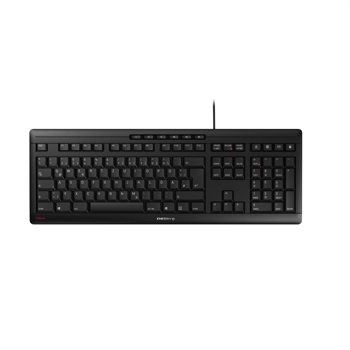 CHERRY STREAM KEYBOARD Kabelgebundene Tastatur, Schwarz, USB (QWERTZ - DE)