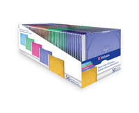 Verbatim Flaches Jewel-Case für CD/DVD-Aufbewahrung - Kapazität: 1 CD/DVD - Multicolor (Packung mit 50)