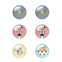 Herlitz Flachmagnet rund 6er Cute Animals - 3,2 cm - Blisterkarte - 6 Stück(e)