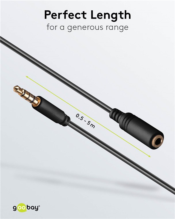 Kopfhörer- und Audio Verlängerungskabel AUX, 4-pol. 3,5 mm slim, CU Kopfhörer- und Audio Verlängerungskabel AUX, 4-pol. 3,5 mm slim, CU