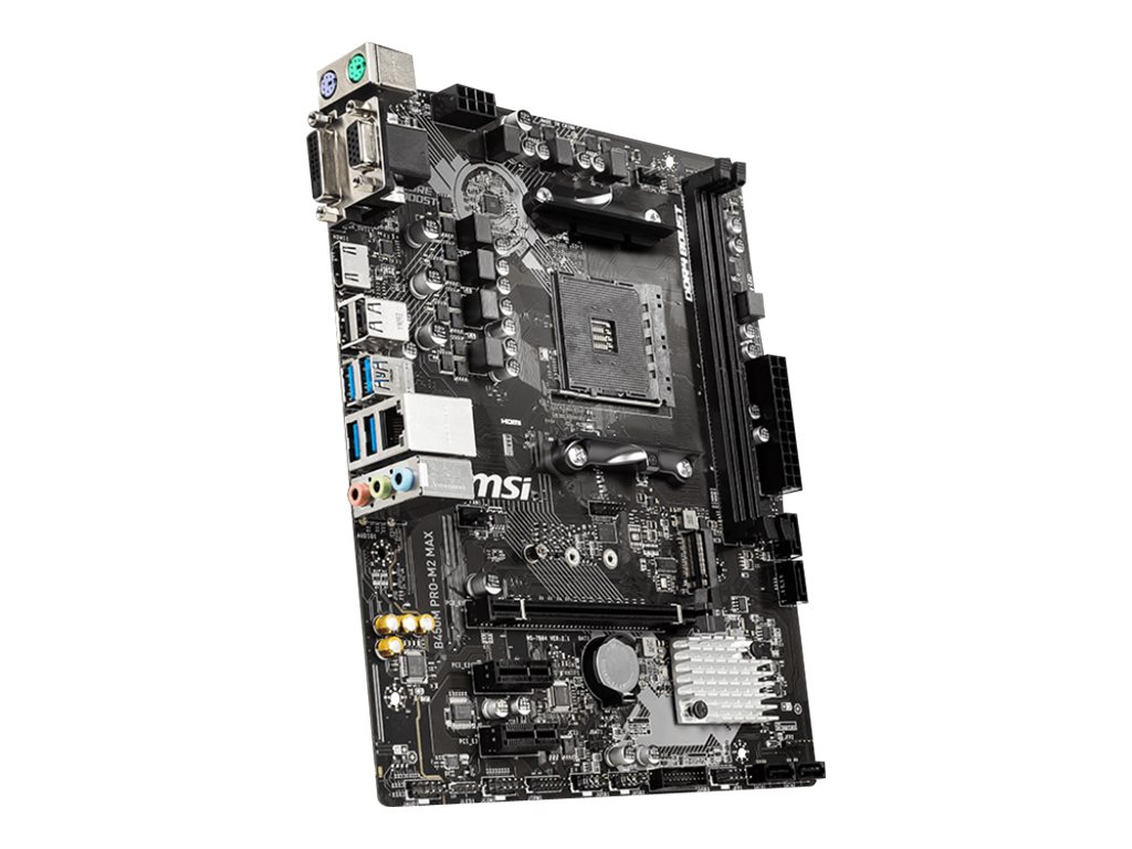 MSI B450M PRO-M2 MAX - Motherboard - micro ATX - Socket AM4 - AMD B450 Chipsatz - USB 3.2 Gen 1 - Gigabit LAN - Onboard-Grafik (CPU erforderlich) MSI B450M PRO-M2 MAX - Motherboard - micro ATX - Socket AM4 - AMD B450 Chipsatz - USB 3.2 Gen 1 - Gigabit LAN - Onboard-Grafik (CPU erforderlich)