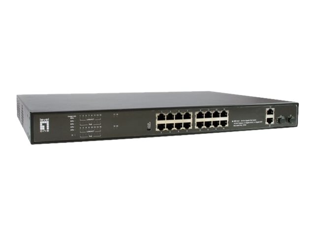 LevelOne GEP-2021 Netzwerk-Switch Unmanaged Gigabit Ethernet (10/100/1000) Power over Ethernet (PoE) 1U Schwarz