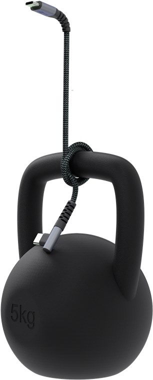 USB-C™-auf-USB-C™-Textilkabel mit Metallsteckern (spacegrau/silber), 90°, 1 m USB-C™-auf-USB-C™-Textilkabel mit Metallsteckern (spacegrau/silber), 90°, 1 m