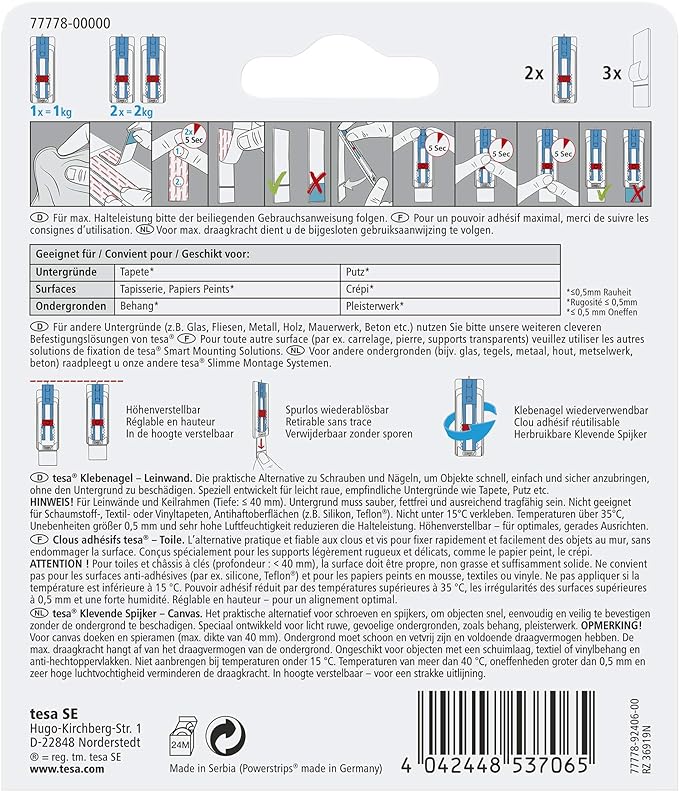 tesa Klebenagel Leinwand für Tapeten & Putz (1kg)