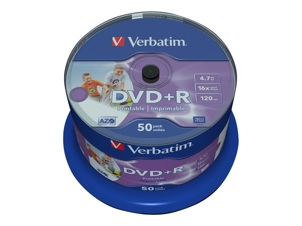Verbatim DVD+R Wide Inkjet Printable No ID Brand 4,7 GB 50 Stück(e)