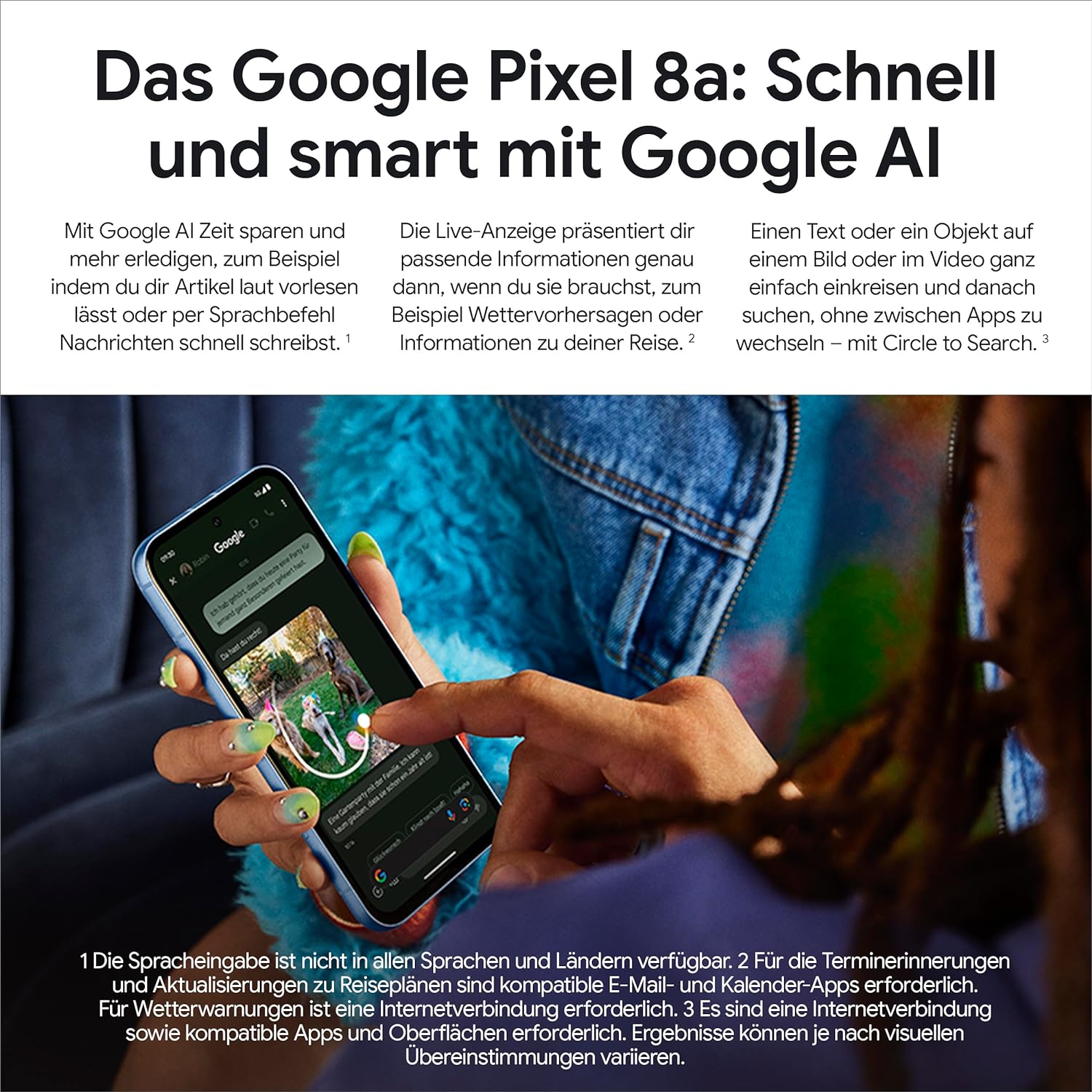 Google Pixel 8a - 5G Smartphone - Dual-SIM - RAM 8 GB / Interner Speicher 128 GB - OLED-Display - 6.1" - 2400 x 1080 Pixel (120 Hz) Google Pixel 8a - 5G Smartphone - Dual-SIM - RAM 8 GB / Interner Speicher 128 GB - OLED-Display - 6.1" - 2400 x 1080 Pixel (120 Hz)