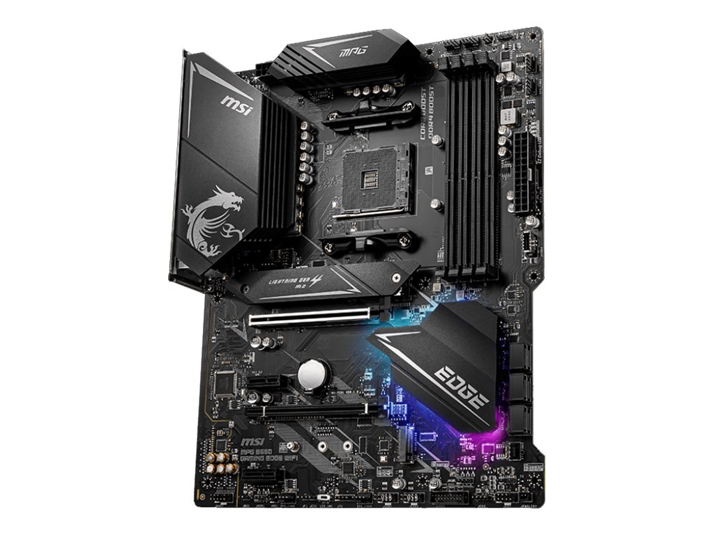 MSI MPG B550 GAMING EDGE WIFI - Motherboard - ATX - Socket AM4 - AMD B550 Chipsatz - USB-C Gen2, USB-C Gen1, USB 3.2 Gen 1, USB 3.2 Gen 2 - 2.5 Gigabit LAN, Wi-Fi, Bluetooth - Onboard-Grafik (CPU erforderlich) MSI MPG B550 GAMING EDGE WIFI - Motherboard - ATX - Socket AM4 - AMD B550 Chipsatz - USB-C Gen2, USB-C Gen1, USB 3.2 Gen 1, USB 3.2 Gen 2 - 2.5 Gigabit LAN, Wi-Fi, Bluetooth - Onboard-Grafik (CPU erforderlich)