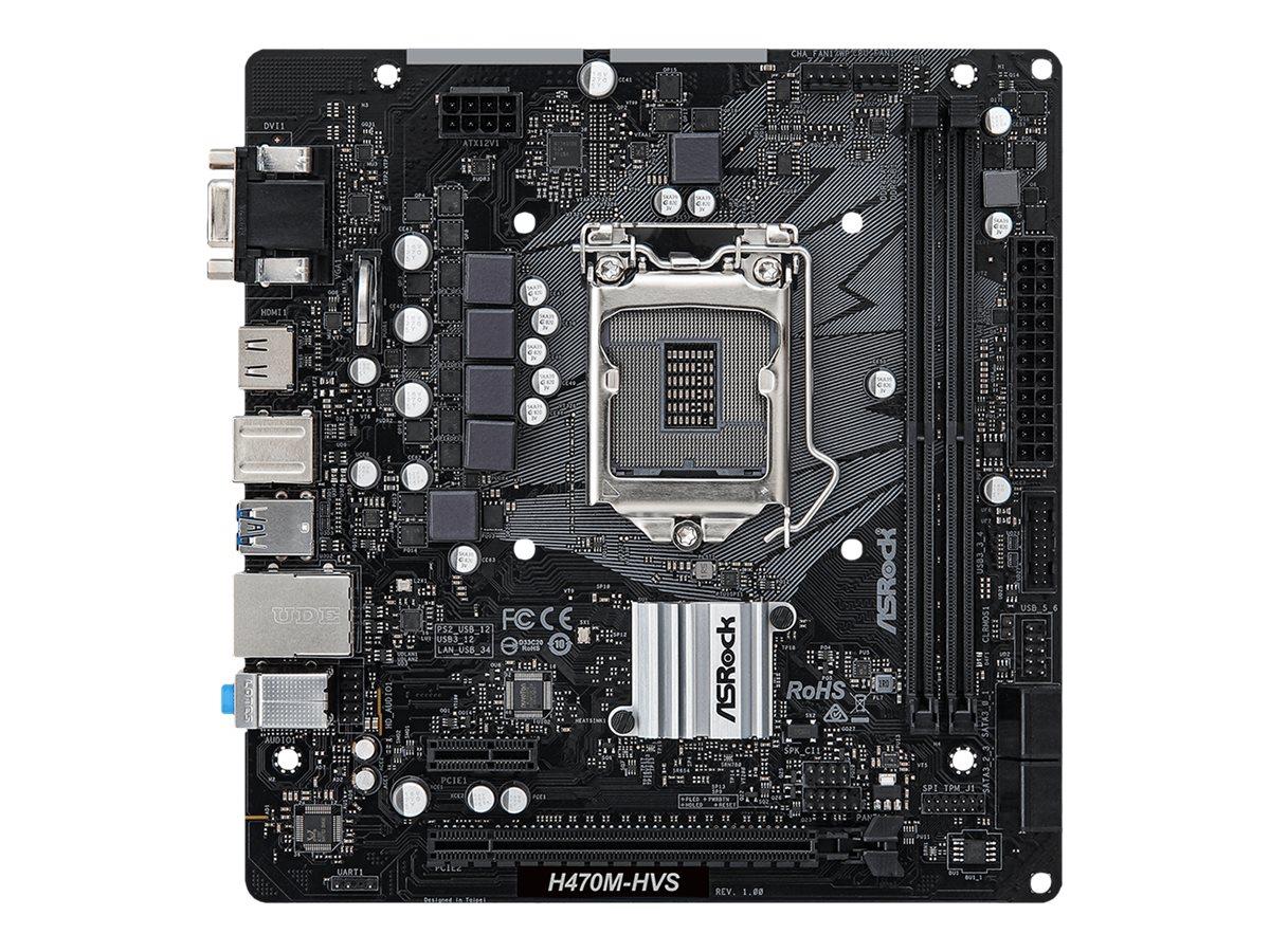 ASRock H470M-HVS - Motherboard - micro ATX - LGA1200-Sockel - H470 Chipsatz - USB 3.2 Gen 1 - Gigabit LAN - Onboard-Grafik (CPU erforderlich)
