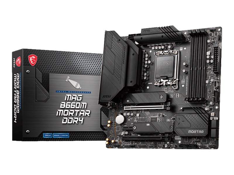 MSI MAG B660M MORTAR DDR4 - Motherboard - micro ATX - LGA1700-Sockel - B660 Chipsatz - USB-C Gen2, USB 3.2 Gen 1, USB 3.2 Gen 2, USB-C Gen 2x2 - 2.5 Gigabit LAN - Onboard-Grafik (CPU erforderlich)