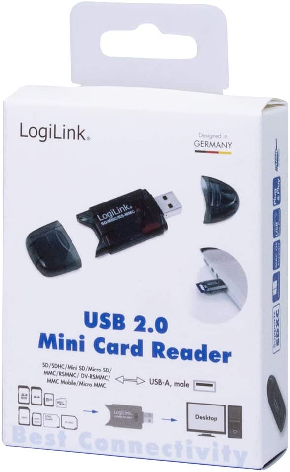 LogiLink Cardreader USB 2.0 Stick external for SD/MMC Kartenleser Schwarz