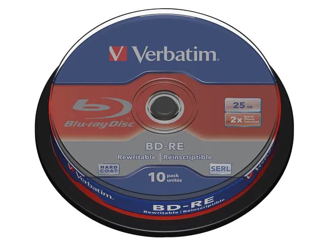VERBATIM BD-RE 25GB RW 2x (10) CB WORM