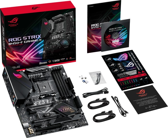 ASUS ROG STRIX B450-F GAMING II - Motherboard - ATX - Socket AM4 - AMD B450 Chipsatz - USB-C Gen1, USB 3.2 Gen 1, USB 3.2 Gen 2 - Gigabit LAN - Onboard-Grafik (CPU erforderlich)