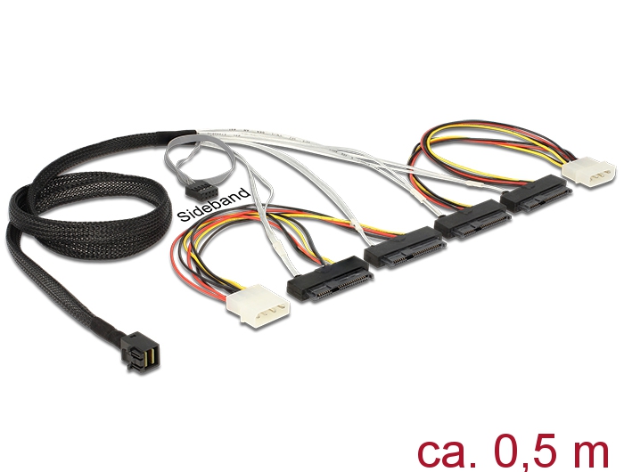 DeLOCK 83390 Serial Attached SCSI (SAS)-Kabel 0,5 m Mehrfarbig