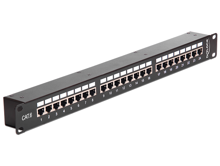 Delock Netzwerk 19" Kupplungs-Patchpanel 24 Port Cat.6