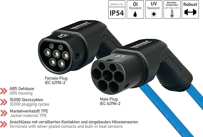 kabelmeister E-Auto-Ladekabel Mode 3, 3-ph. 16A 11kW 2,5m kabelmeister E-Auto-Ladekabel Mode 3, 3-ph. 16A 11kW 2,5m