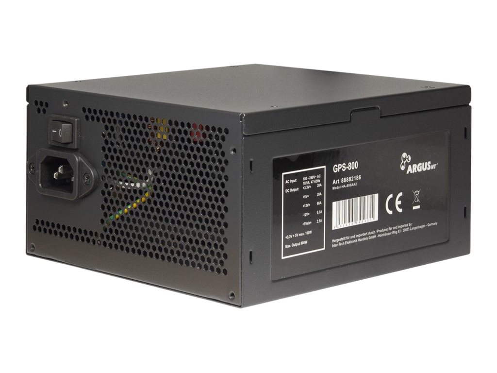 Inter-Tech ArgusNT GPS-800 Netzteil 800 W 20+4 pin ATX ATX Schwarz