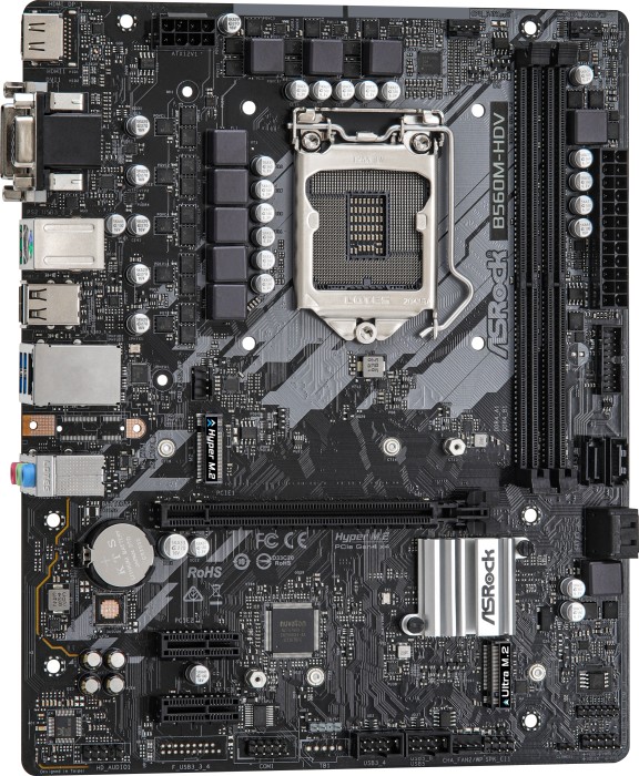 ASRock B560M-HDV - Motherboard - micro ATX - LGA1200-Sockel - B560 Chipsatz - USB 3.2 Gen 1 - Gigabit LAN - Onboard-Grafik (CPU erforderlich)