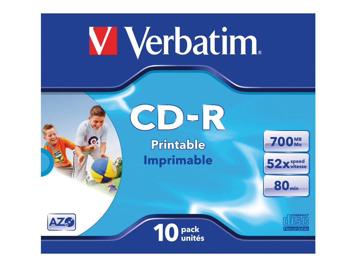 Verbatim CD-R AZO Wide Inkjet Printable 700 MB 52x 10 Stück(e)