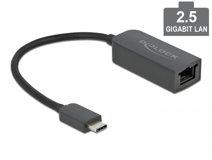 DeLOCK Adapter USB Type-C Stecker zu 2,5 Gigabit LAN kompakt