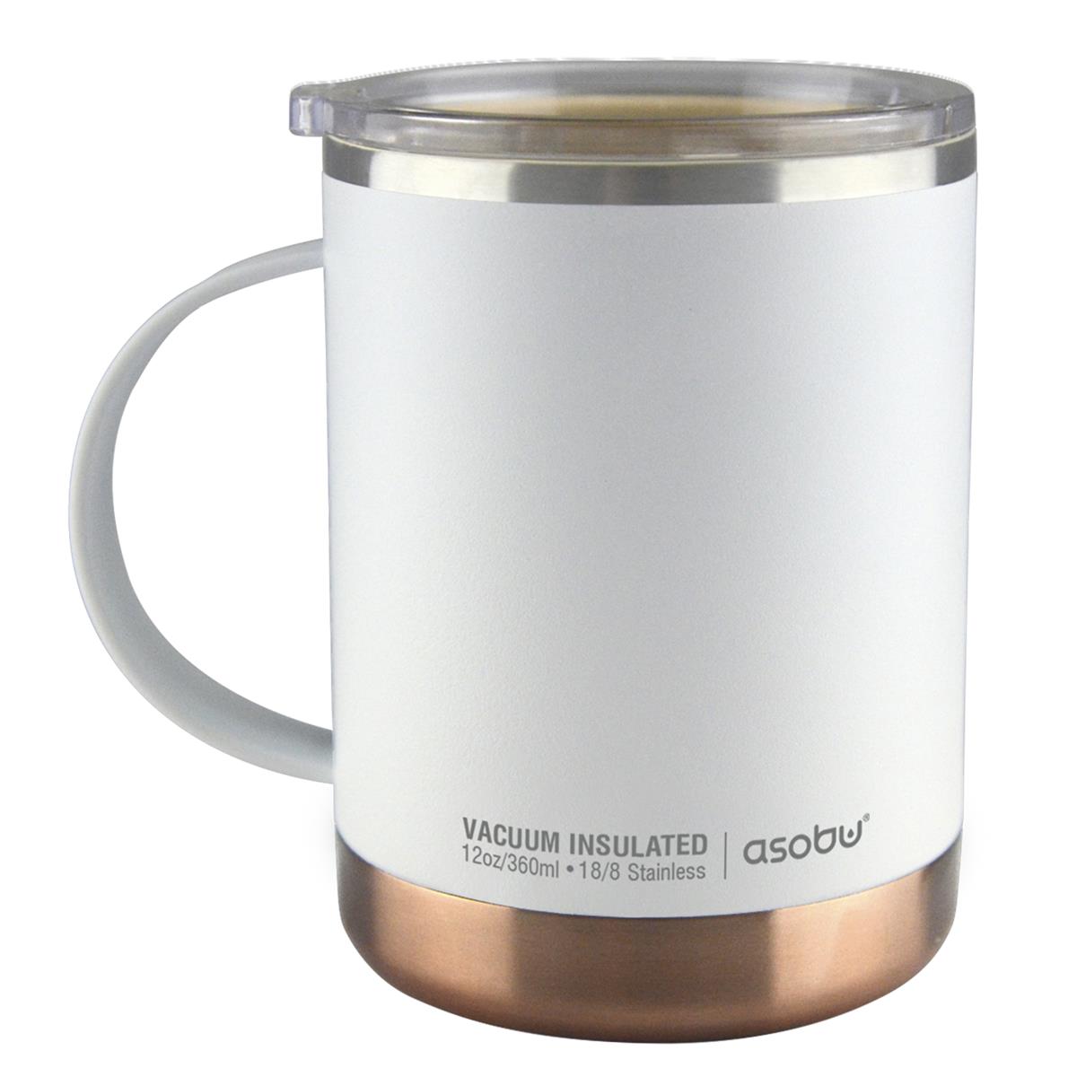 Asobu - Ultimate - isolierter Kaffeebecher aus Edelstahl & Keramik Weiß