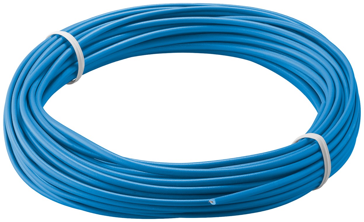 Kupferlitze isoliert, 10 m, blau