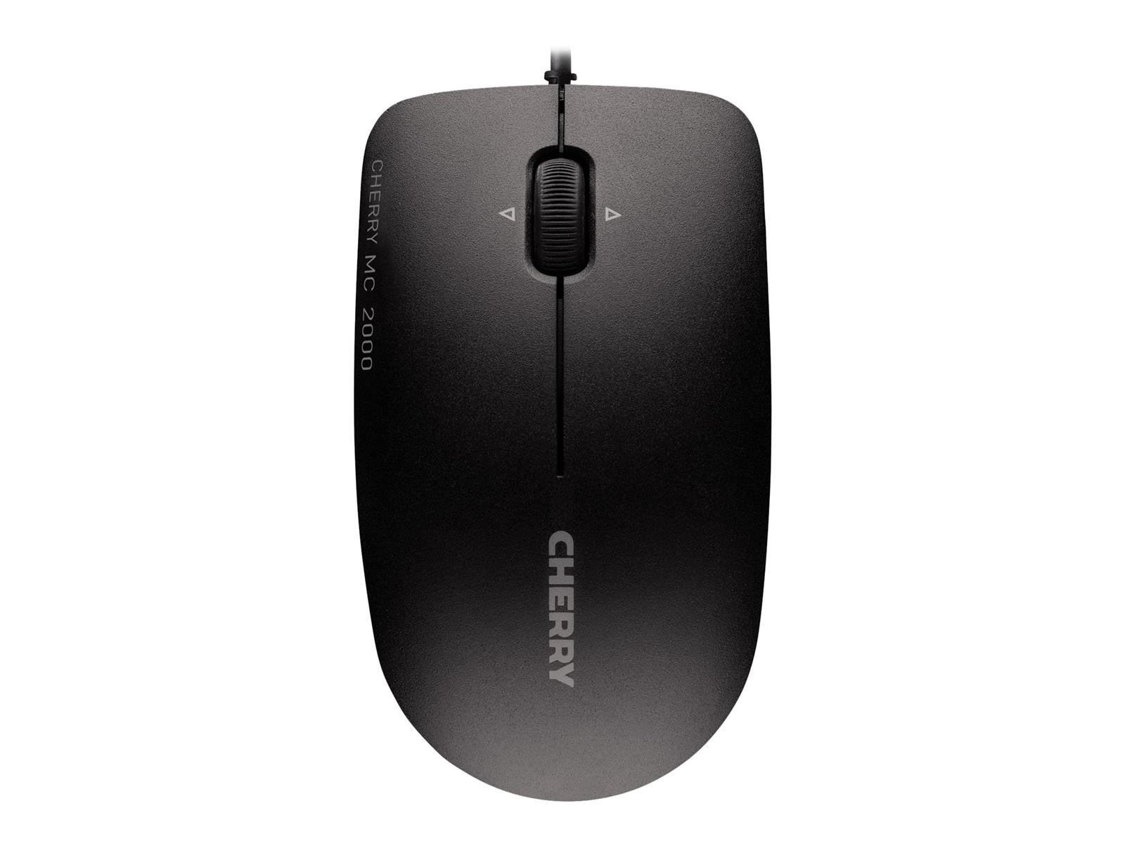 CHERRY MC 2000 Kabelgebundene Maus mit schwenkbarem Rad, Schwarz, USB