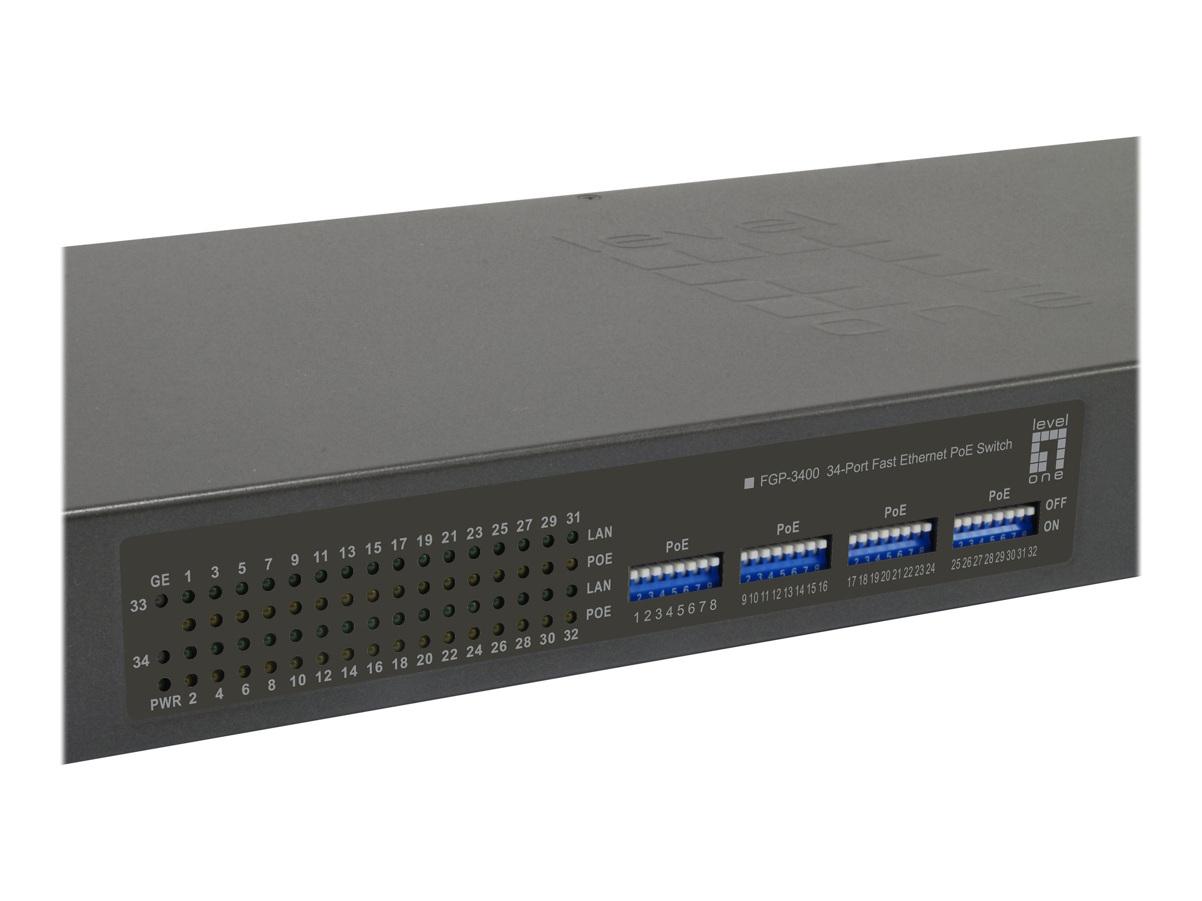 LevelOne FGP-3400W630 Netzwerk-Switch Unmanaged Fast Ethernet (10/100) Power over Ethernet (PoE) Schwarz
