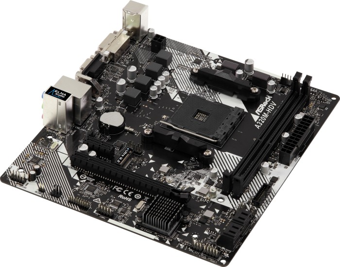 ASRock A320M-HDV R4.0 - Motherboard - micro ATX - Socket AM4 - AMD A320 Chipsatz - USB 3.1 Gen 1 - Gigabit LAN - Onboard-Grafik (CPU erforderlich) ASRock A320M-HDV R4.0 - Motherboard - micro ATX - Socket AM4 - AMD A320 Chipsatz - USB 3.1 Gen 1 - Gigabit LAN - Onboard-Grafik (CPU erforderlich)