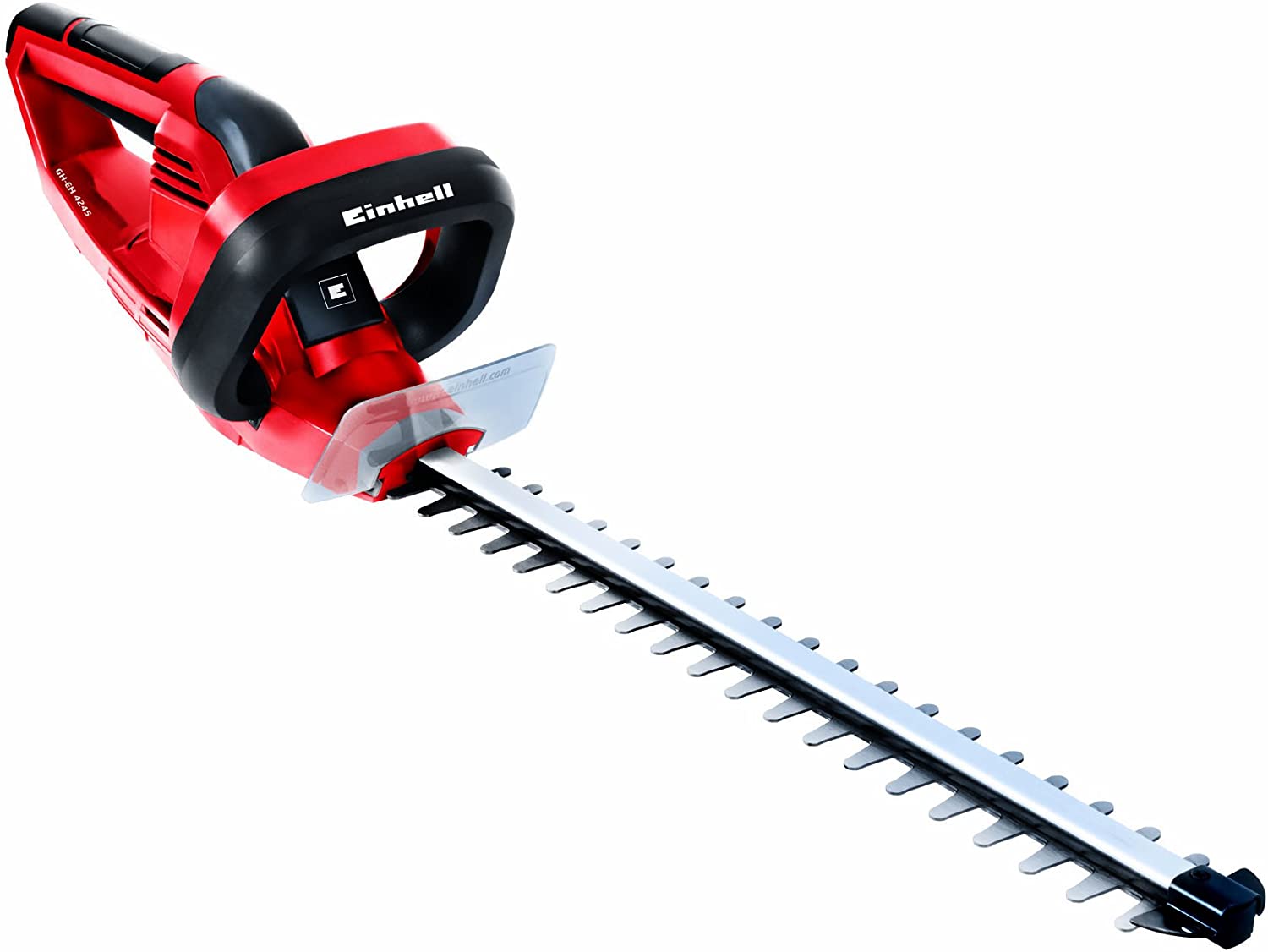 Einhell Elektro-Heckenschere GH-EH 4245 (420W, 450mm Schnittlänge, 12mm Schnittstärke), Metallgetriebe, Alu-Messerabdeckung, Handschutz, Schwertschutz)