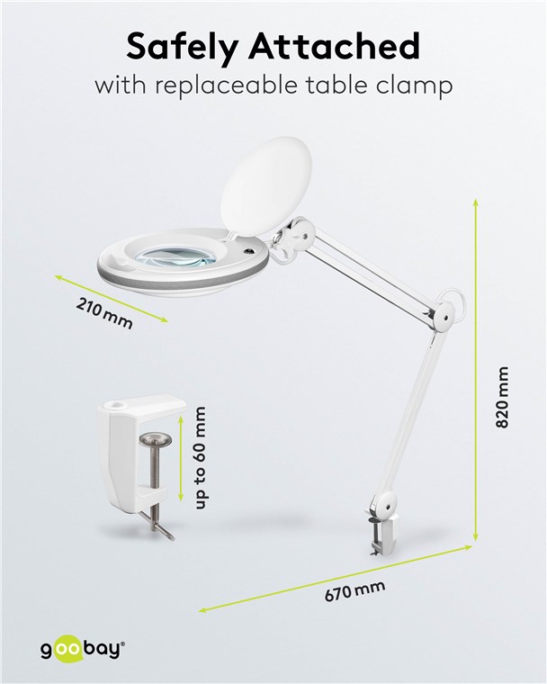 LED-Klemm-Lupenleuchte, 8 W, weiß LED-Klemm-Lupenleuchte, 8 W, weiß
