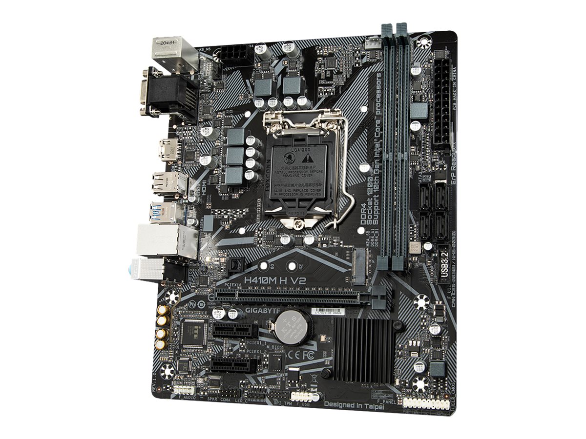 Gigabyte H410M H V2 - 1.0 - Motherboard - micro ATX - LGA1200-Sockel - H410 Chipsatz - USB 3.2 Gen 1 - Gigabit LAN - Onboard-Grafik (CPU erforderlich)