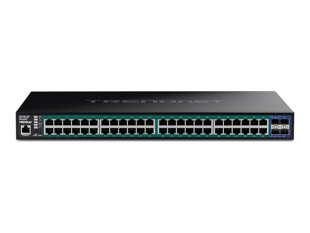 TRENDnet TPE-3524S - Switch - 52 Ports, Web - L2+ - Smart - 48 x 10/100/1000 (PoE+)