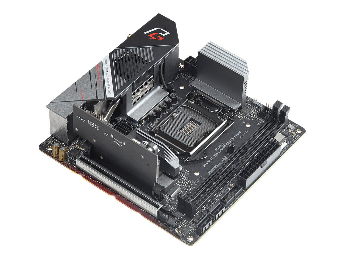ASRock Z490 Phantom Gaming-ITX/TB3 - Motherboard - Mini-ITX - LGA1200-Sockel - Z490 Chipsatz - USB-C Gen2, USB 3.2 Gen 1, USB 3.2 Gen 2 - 2.5 Gigabit LAN, Wi-Fi, Bluetooth - Onboard-Grafik (CPU erforderlich)