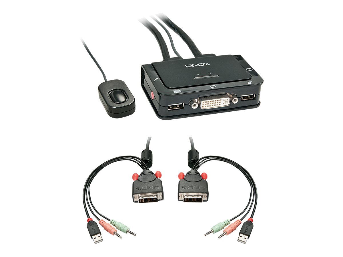 Lindy 42341 Tastatur/Video/Maus (KVM)-Switch Schwarz