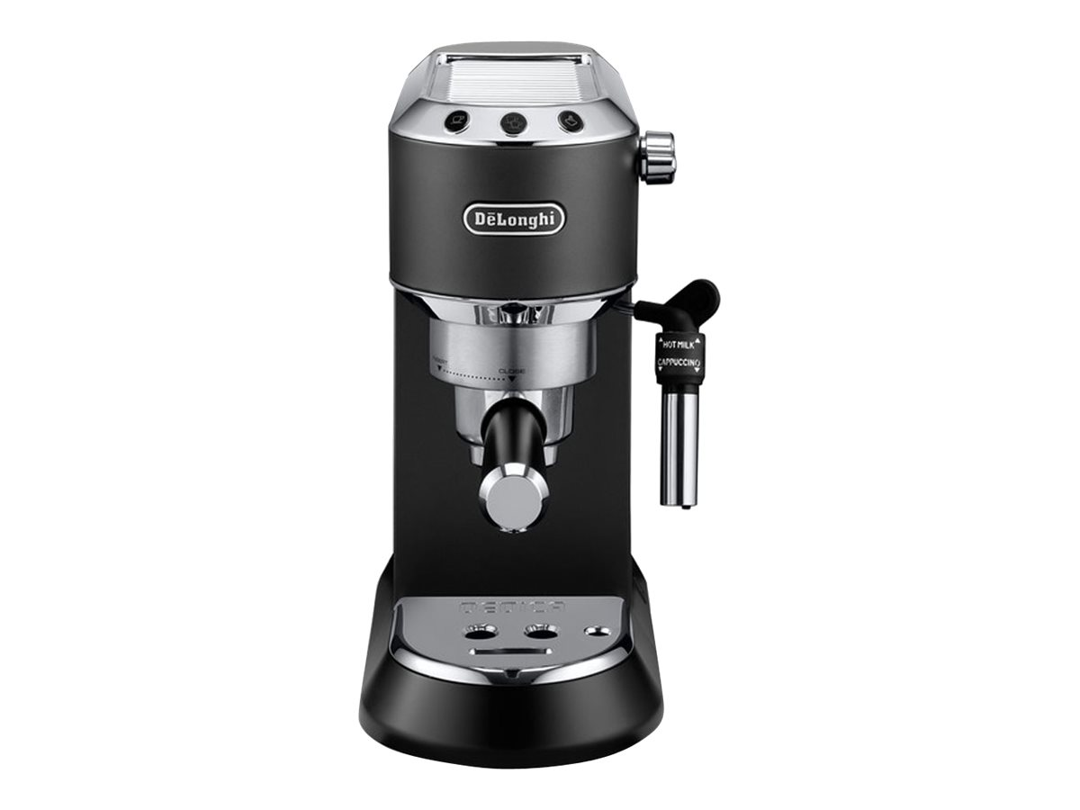 De'Longhi Dedica Style EC 685.B – Espresso Siebträgermaschine, Espressomaschine mit professionellem Milchaufschäumer, nur 15 cm breit, für Kaffeepulver oder ESE Pads, 1 l Wassertank, schwarz