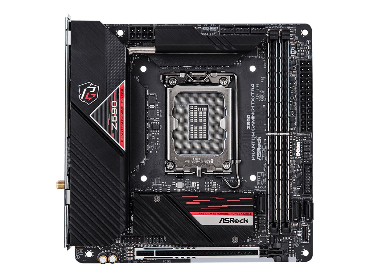ASRock Z690 Phantom Gaming-ITX/TB4 - Motherboard - Mini-ITX - LGA1700-Sockel - Z690 Chipsatz - USB 3.2 Gen 1, USB 3.2 Gen 2, USB-C Gen 2x2, USB4 - Bluetooth, 2.5 Gigabit LAN, Wi-Fi - Onboard-Grafik (CPU erforderlich)