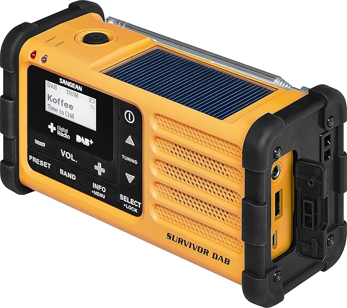 Sangean MMR-88 DAB+ gelb Notfall/Kurbel/Solar Radio