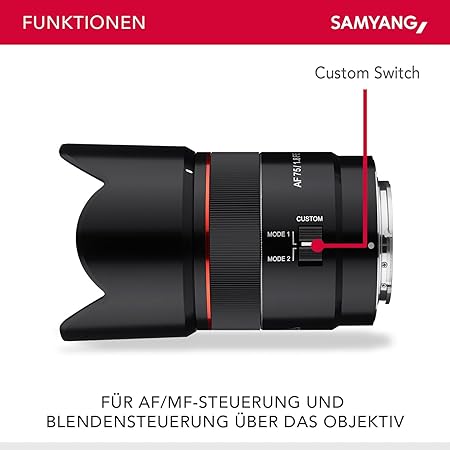 Samyang AF 75mm F1.8 FE (Tiny but Absolute) – Porträt Objektiv Autofokus Vollformat und APS-C Festbrennweite Sony E Mount für Sony A9 II A7 III A7C II A7C R A6600 A6500 A6400 A6300 A6000 A5100 A5000