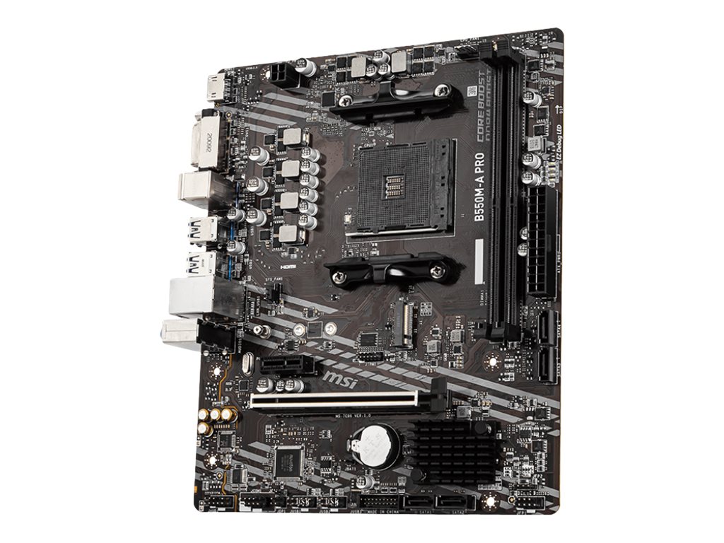 MSI B550M-A PRO - Motherboard - micro ATX - Socket AM4 - AMD B550 Chipsatz - USB 3.2 Gen 1 - Gigabit LAN - Onboard-Grafik (CPU erforderlich)