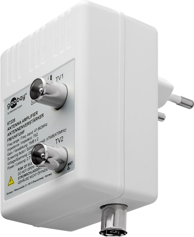 Zwei-Geräte-Antennenverstärker 15 dB (DVB-T, DVB-T2, DVB-C) Zwei-Geräte-Antennenverstärker 15 dB (DVB-T, DVB-T2, DVB-C)