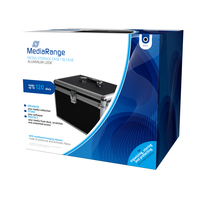 MEDIARANGE BOX70 - Gehäusebox - 120 Disks - Aluminium - Schwarz - Fleece - Holz - 120 mm - Aluminium