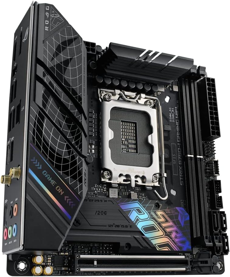 ASUS ROG STRIX B760-I GAMING WIFI - Motherboard - Mini-ITX - LGA1700-Sockel - B760 Chipsatz - USB 3.2 Gen 1, USB-C 3.2 Gen2, USB-C 3.2 Gen 2x2, USB-C 3.2 Gen 1 - 2.5 Gigabit LAN, Bluetooth, Wi-Fi - Onboard-Grafik (CPU erforderlich)