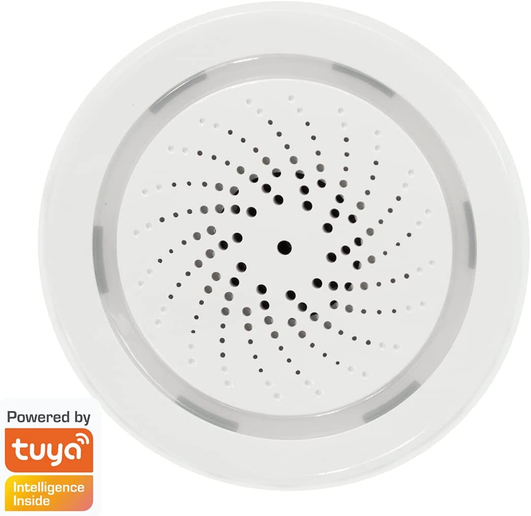 LogiLink SH0110 - Wi-Fi Smart Home Alarmsirene (90db), über App steuerbar, IP20, Tuya kompatibel, unterstützt Amazon Alexa und Google Home