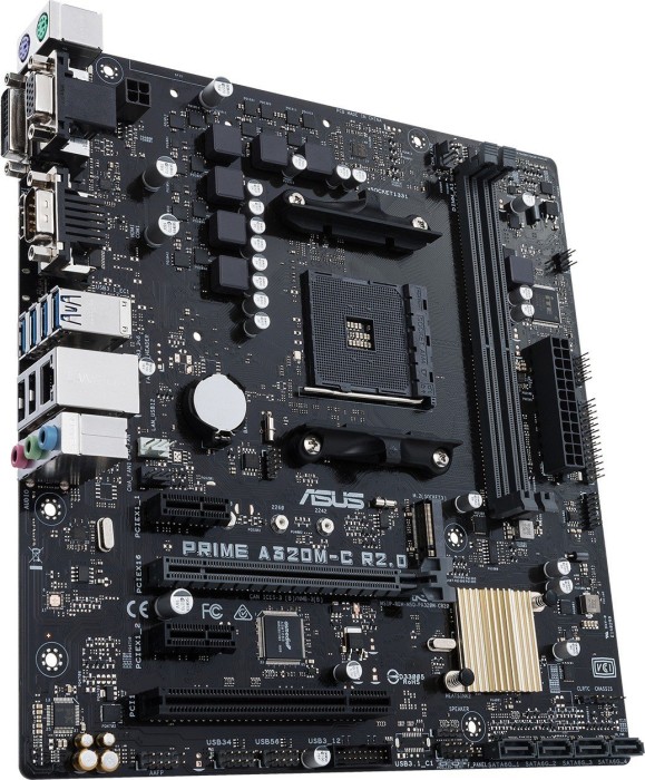 ASUS A320M-C R2.0 - Motherboard - micro ATX - Socket AM4 - AMD A320 Chipsatz - USB 3.1 Gen 1 - Gigabit LAN - Onboard-Grafik (CPU erforderlich) ASUS A320M-C R2.0 - Motherboard - micro ATX - Socket AM4 - AMD A320 Chipsatz - USB 3.1 Gen 1 - Gigabit LAN - Onboard-Grafik (CPU erforderlich)